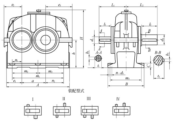ZDZ硬齿面减速机装配型式
