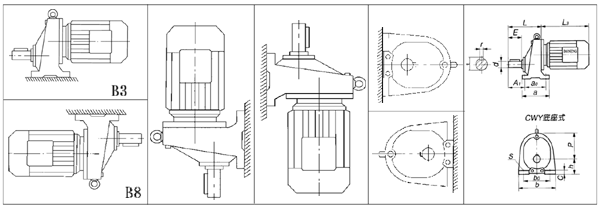 C系列斜齿轮减速机安装图