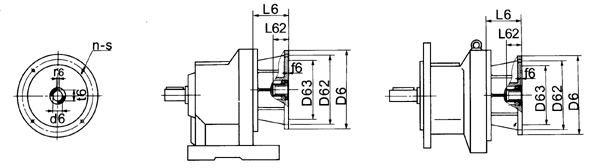  CE二级斜齿轮减速机连接法兰图