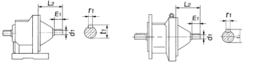 CE二级斜齿轮减速机输入轴示意图