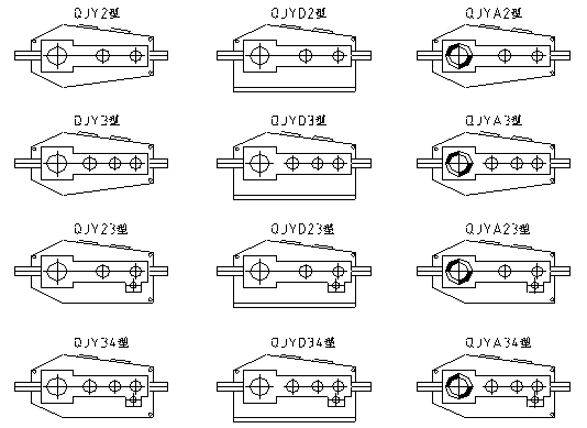 QJY系列硬齿面减速机（起重机用）形式图