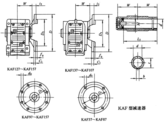 KAF系列斜齿轮减速机外形图